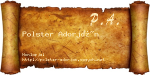 Polster Adorján névjegykártya